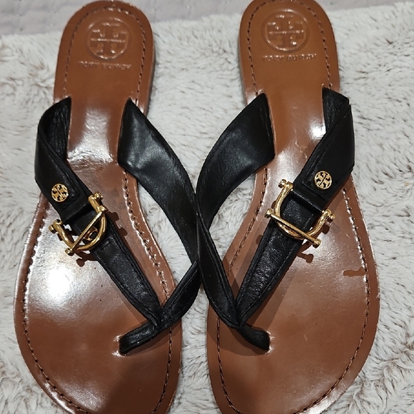 Tory Burch Shoes - Tory Burch Black and Brown Leather Sandals